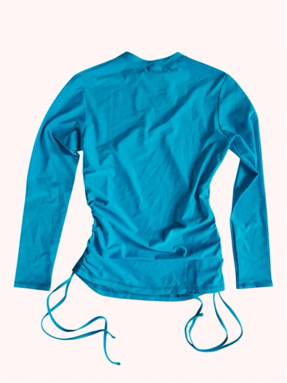 Salt Gypsy Ruched Solid UV Protection Surf Rashguard - Turchese Blue | MEDIUM - Picture 4 of 7